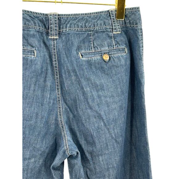 Eddie Bauer Jeans Womens 10 Blue Straight Capri High Rise Zip Fly Medium Wash - Picture 8 of 9